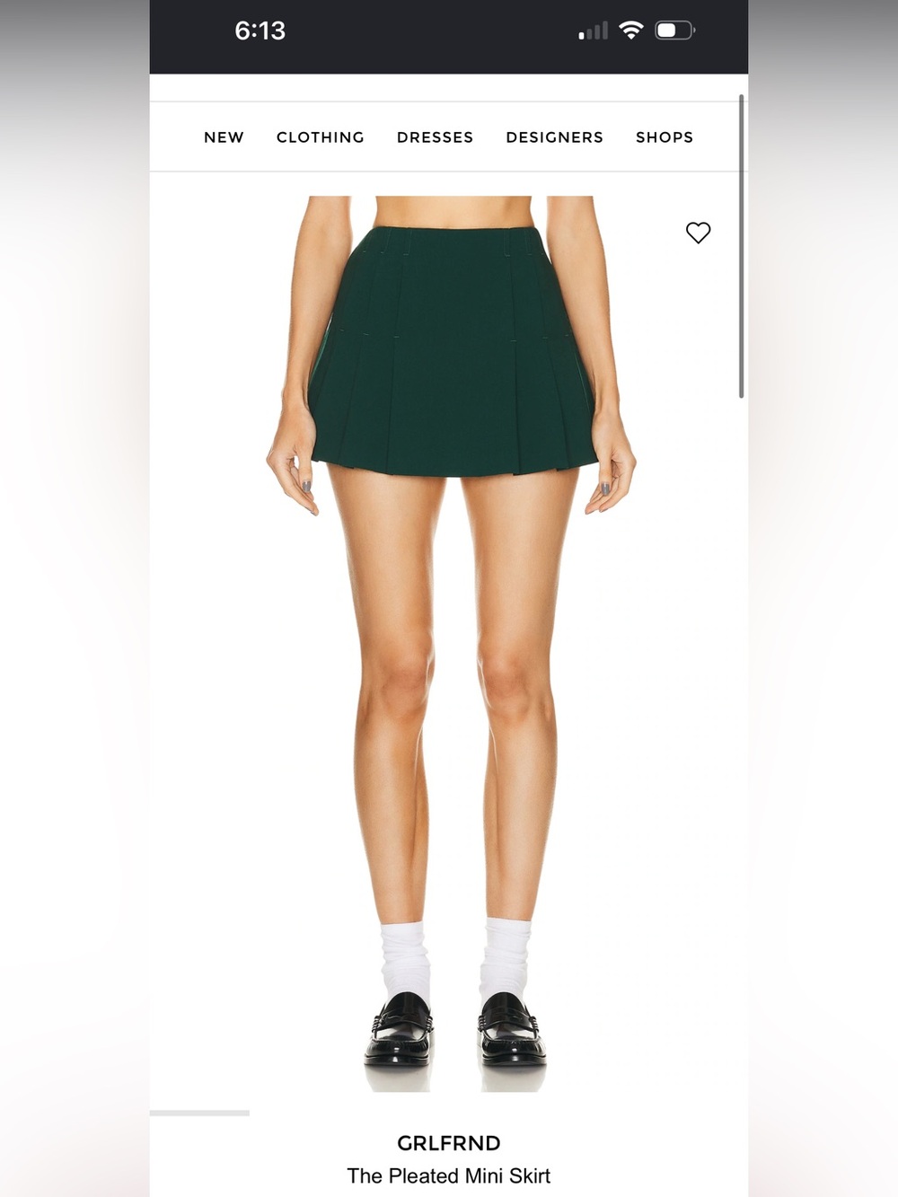 GRLFRND green mini skirt xs